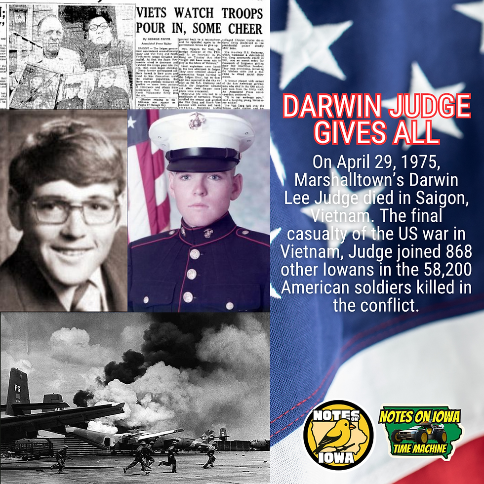 Darwin Judge Gives All: Iowa Time Machine April 29, 1975