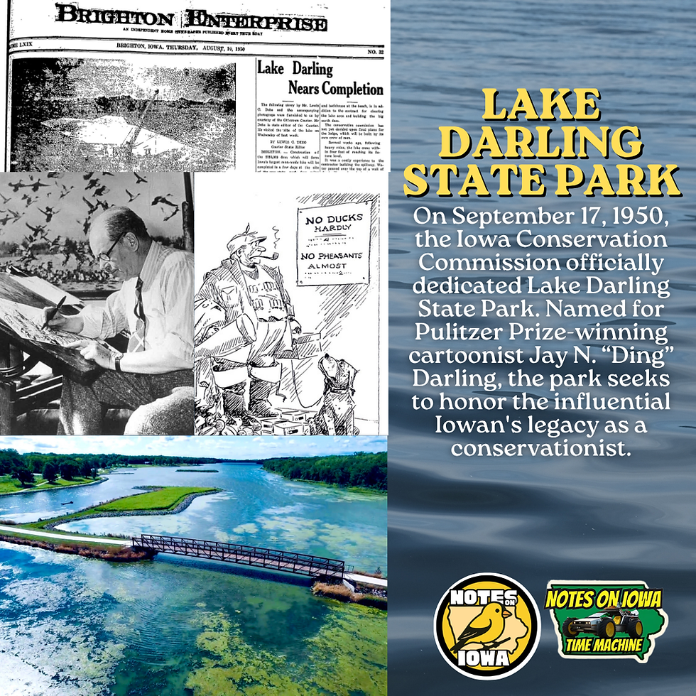 Lake Darling State Park: Iowa Time Machine September 17, 1950