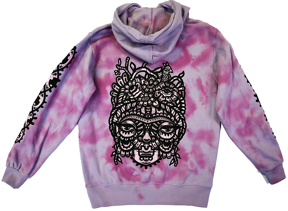 Thumbnail: Fridiosa hoodie (tie die) pink print