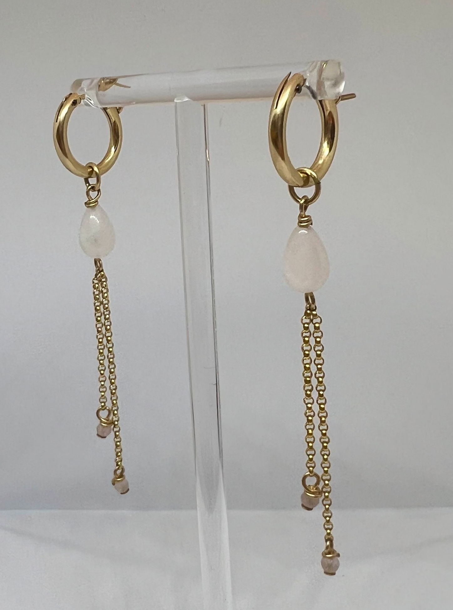 Soul Drop rose quartz earrings