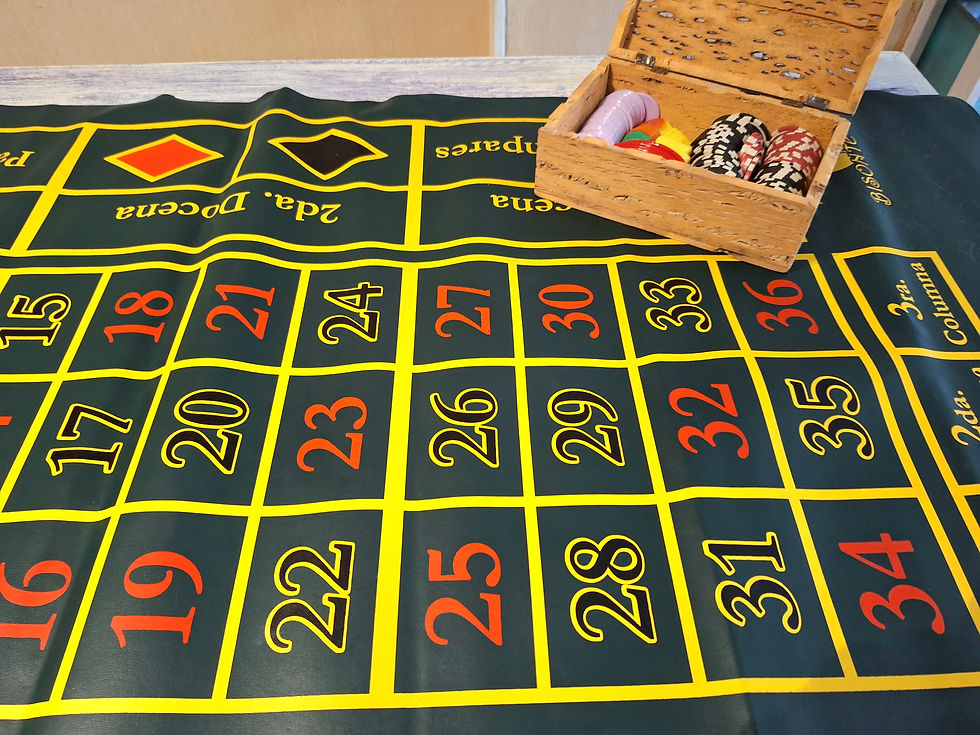 Miniatura: Juego de ruleta grande de madera con paño