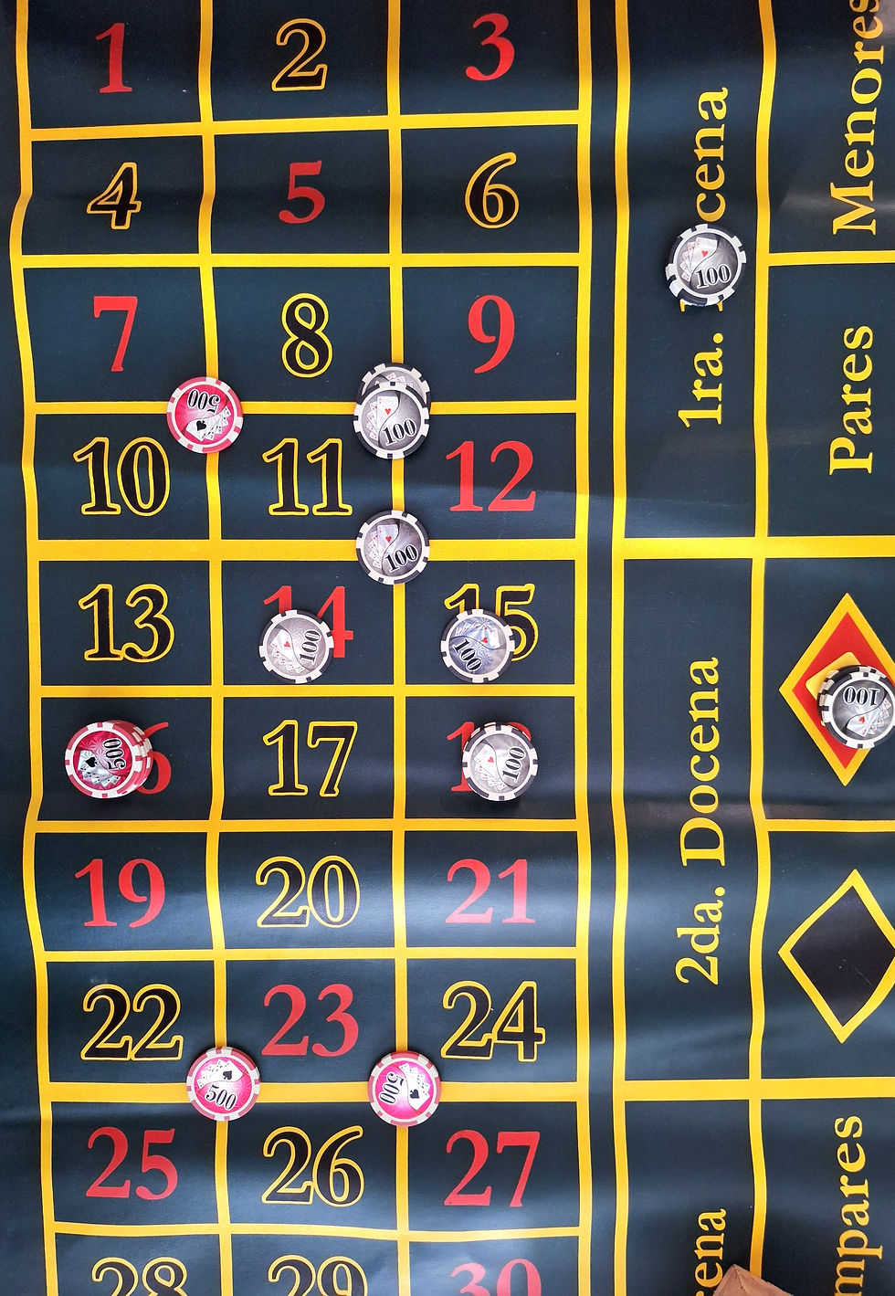 Miniatura: Juego de ruleta grande de madera con paño