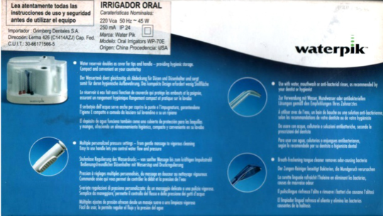 Miniatura: Irrigador bucal Waterpik classic