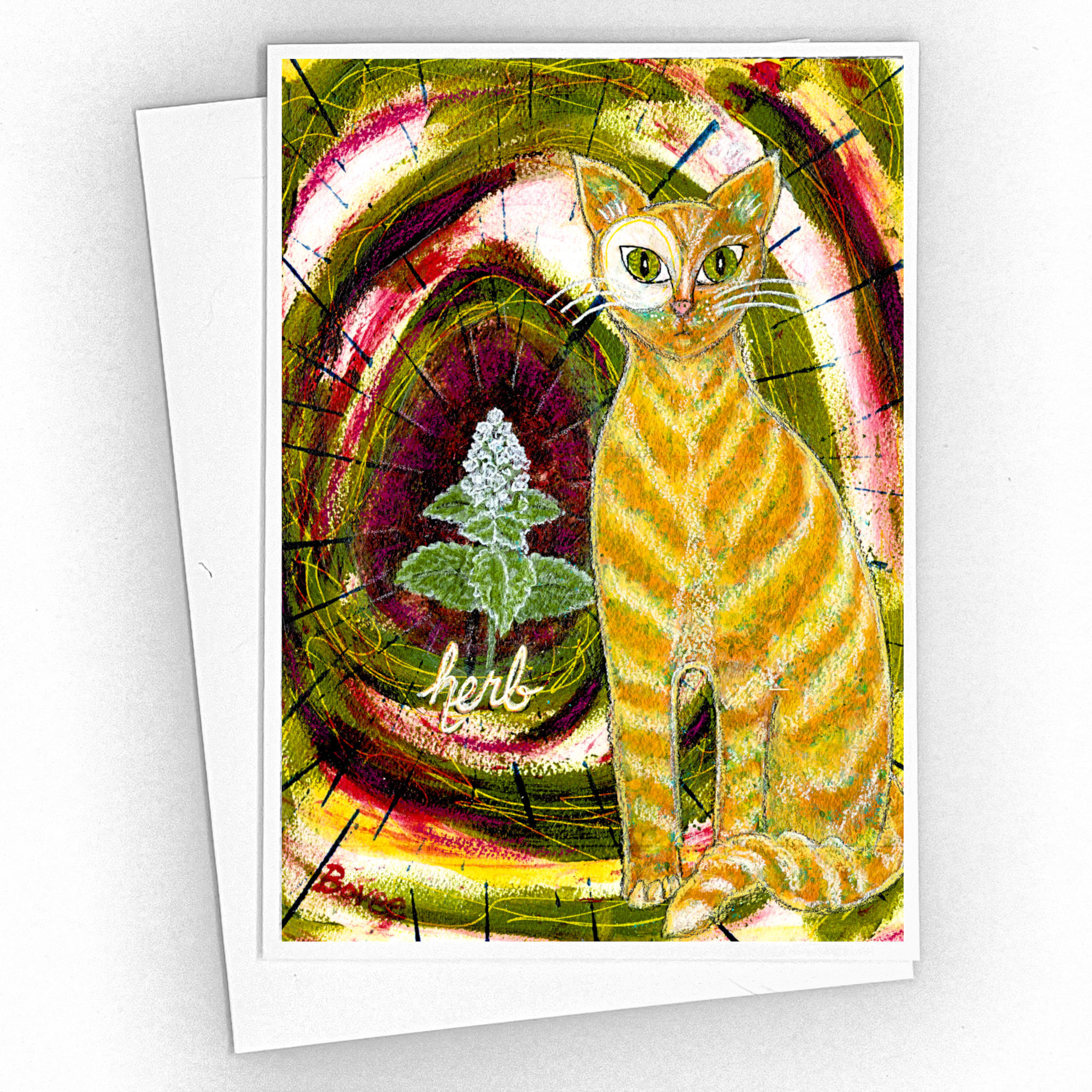 Quirky Cat Greeting Card 1