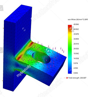 stock-photo--d-rendering-of-solid-models-with-meshing-and-deformed-finite-element-analysis