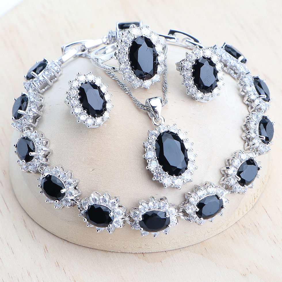 Thumbnail: Silver 925 Women Bridal Jewelry Sets Blue Zirconia Costume Fine Jewellery Weddin