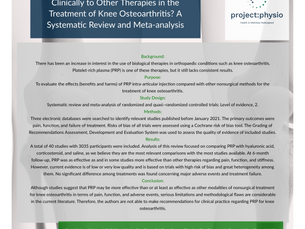 How Does Platelet-Rich Plasma Compare Clinically to Other Therapies in the Treatment of Knee OA