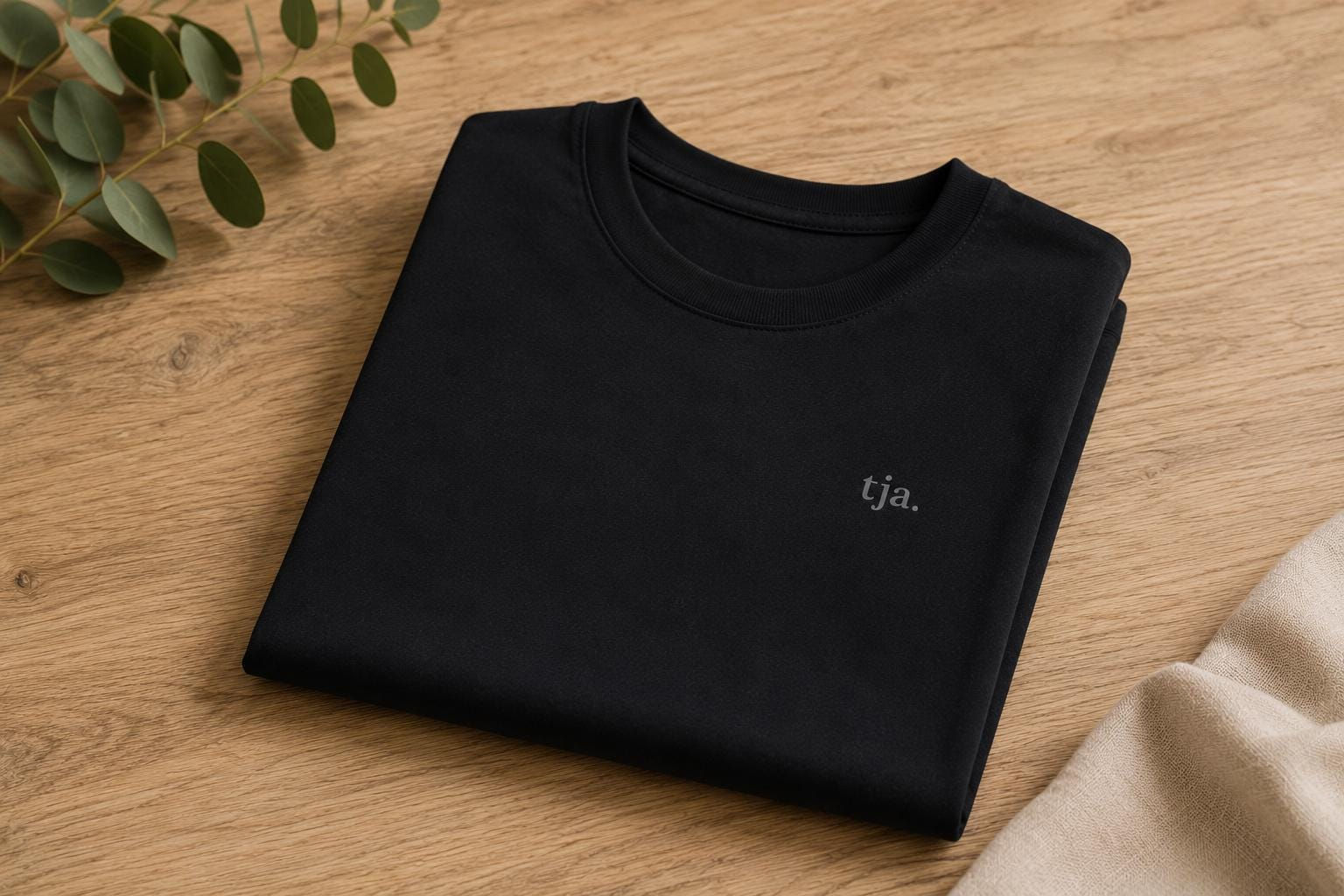 Embroidered Organic Cotton T-Shirt | Minimalist ‘Tja’ German Humor Tee