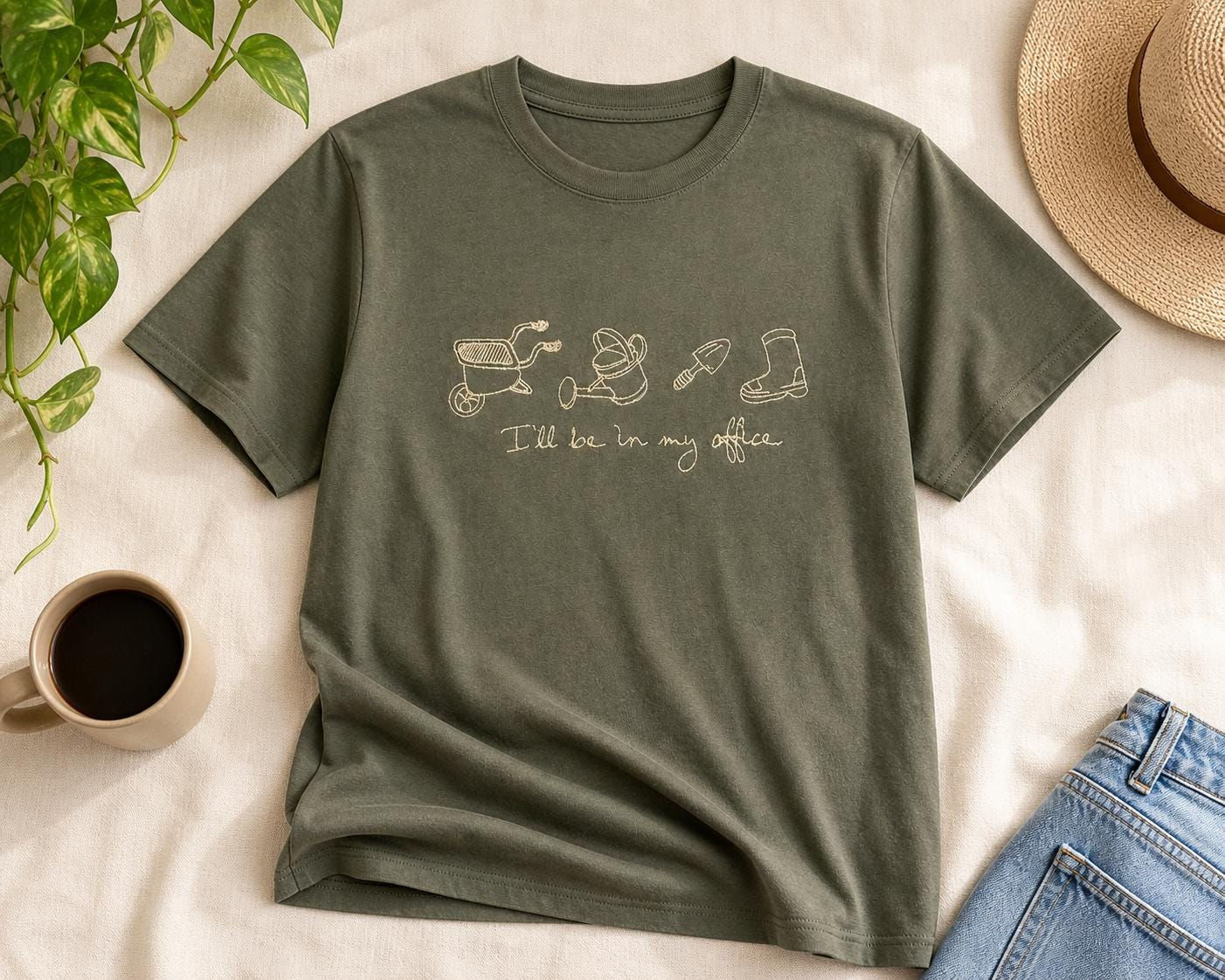 Gardening Shirt "I'll Be In My Office" | Organic Cotton Plant Lover Tee