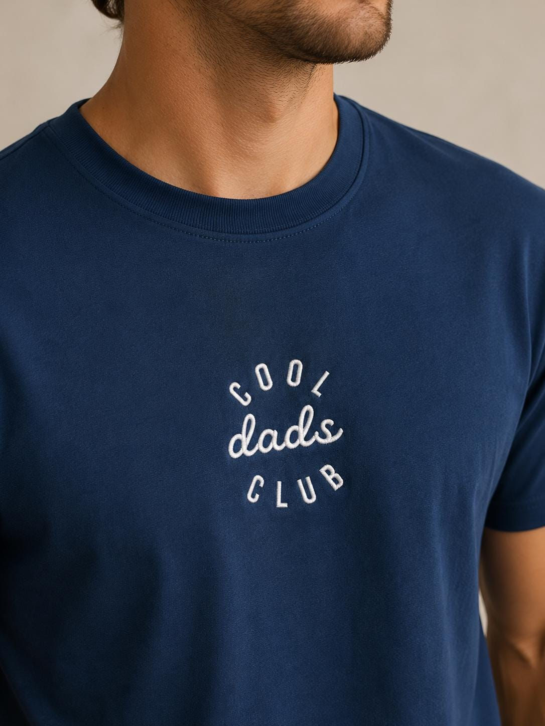 Dads Club Embroidered Organic Cotton T-Shirt | Minimalist Dad Tee