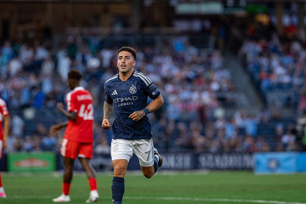 Nicolás Fernández Mercau scores opening goal for NYCFC. (photo courtesy of newyorkcityfc.com)