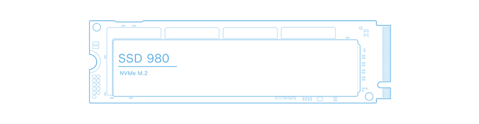 Outline image of a NVMe M.2 SSD