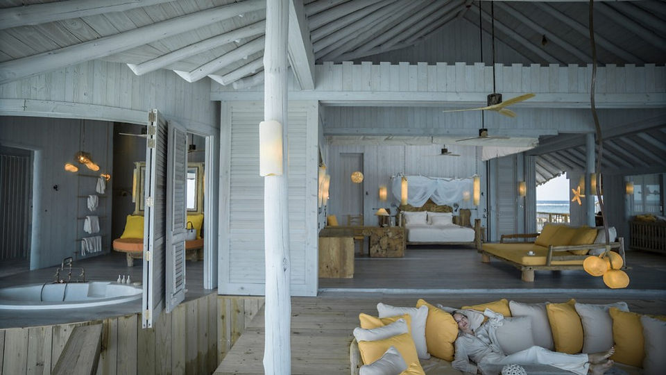 Maldives' Overwater villa interiors view 