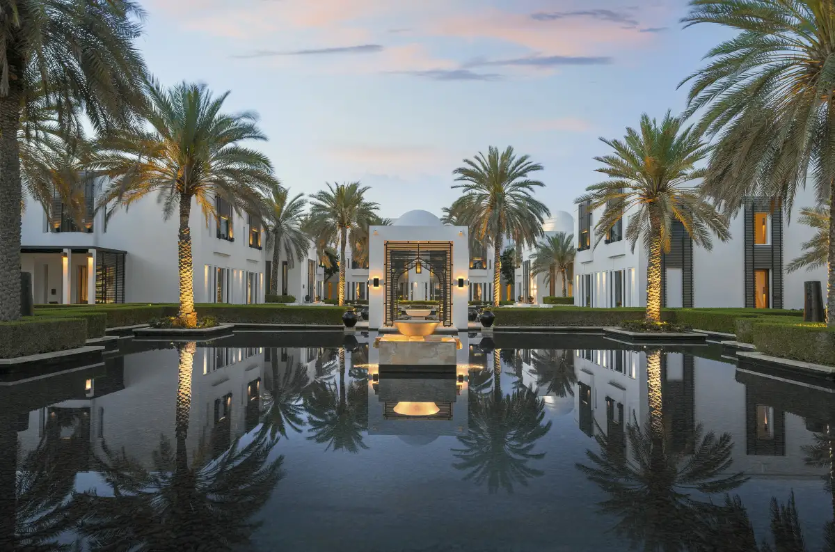 Beautiful swimming pool at The Chedi Muscat
