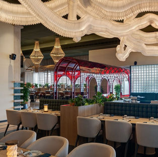 Glimpses of origami lamp at KOKO Hyderabad