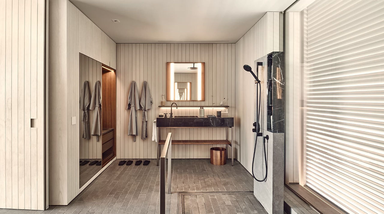 Shower area at Patina Maldives