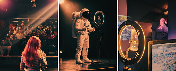 Imagens que mostram pessoas fazendo gravações com celular
