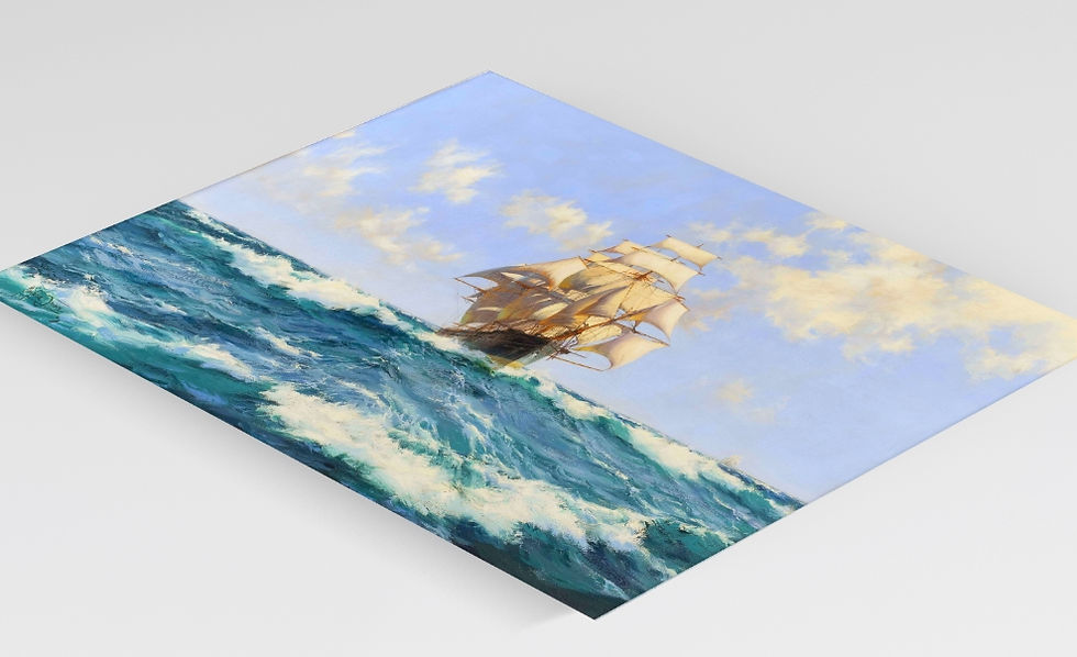 Miniatura: Montague Dawson,Veleiro em Alto Mar,poster,gravura,reprodução,canvas,replica,releitura,comprar,fine art,giclée