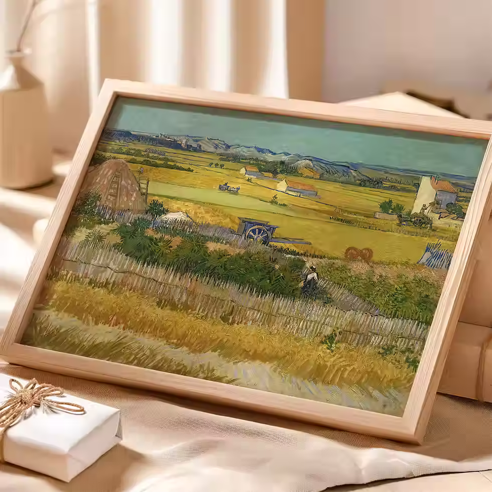 Miniatura: van gogh,a colheita,Harvest at La Crau,with Montmajour in the Background,quadro,canvas,poster,gravura,tela,pintura,replica