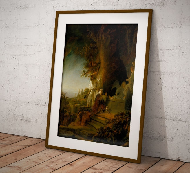 Miniatura: Rembrandt,Cristo e Santa Maria Madalena no Túmulo,quadro,poster,gravura,reprodução,canvas,replica,pintura,comprar,cópia
