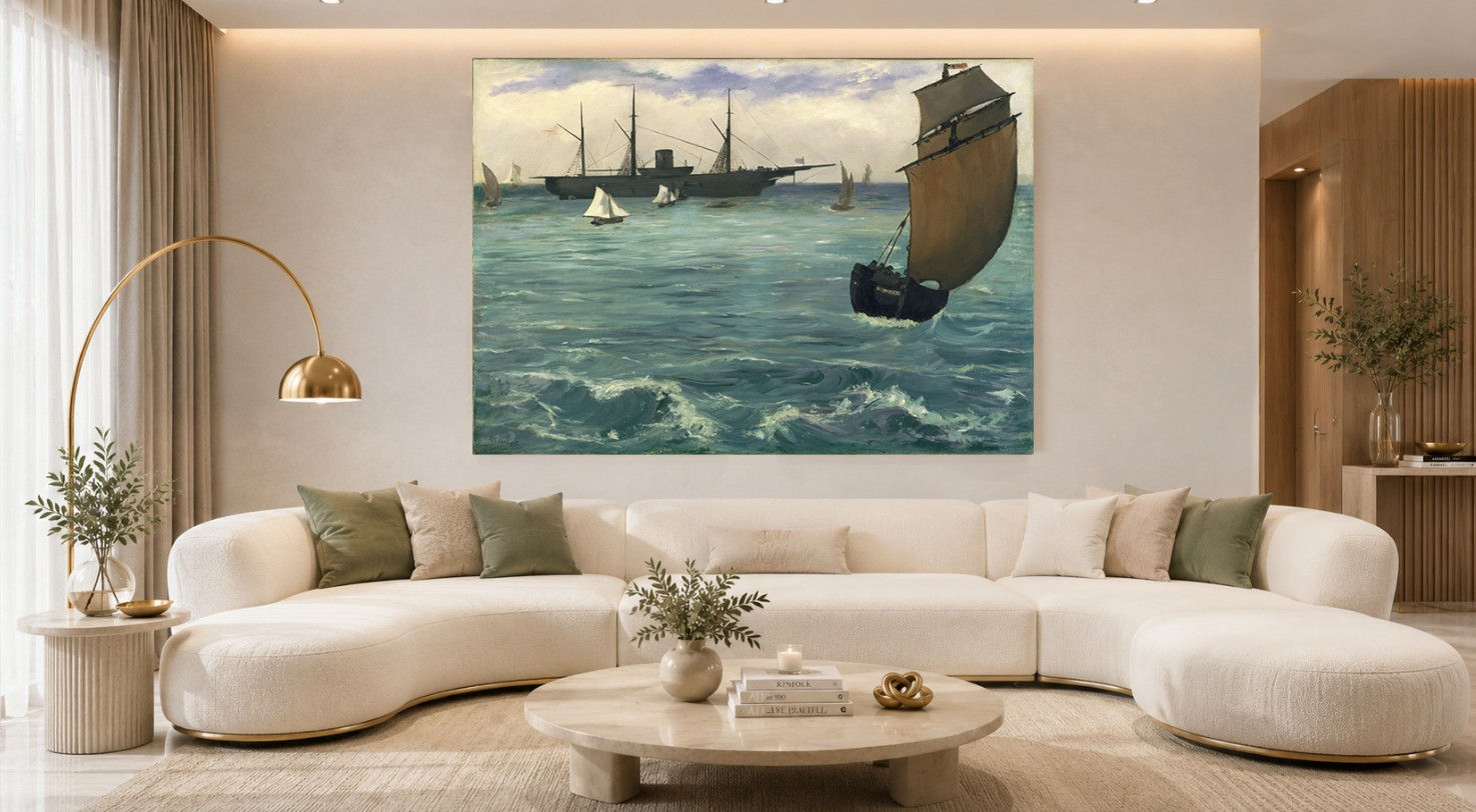 manet,O Kearsarge em Boulogne,quadro,reprodução,poster,canvas,gravura,replica,foto,tela,pintura,comprar,cópia,fine art,giclée
