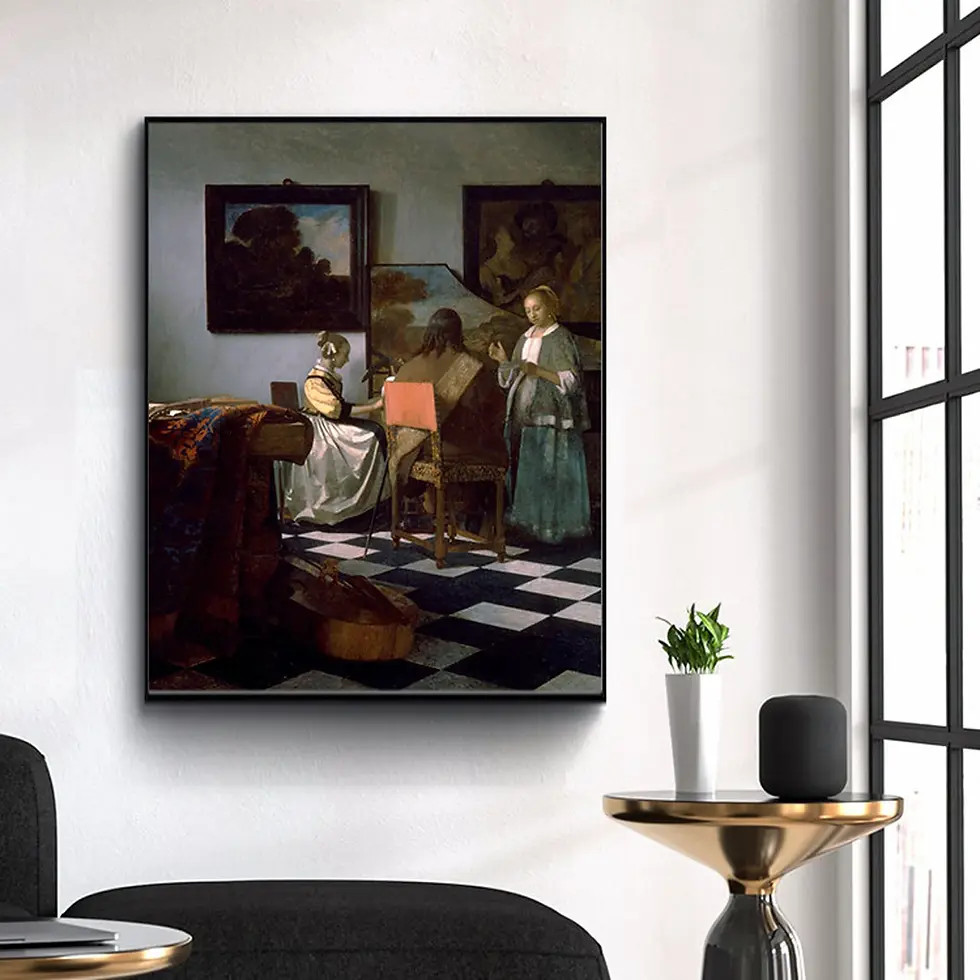 Miniatura: Vermeer,O Concerto,The Concert,quadro,canvas,poster,replica,gravura,reprodução,canvas,fototela,cópia,tela,pintura,obra,arte