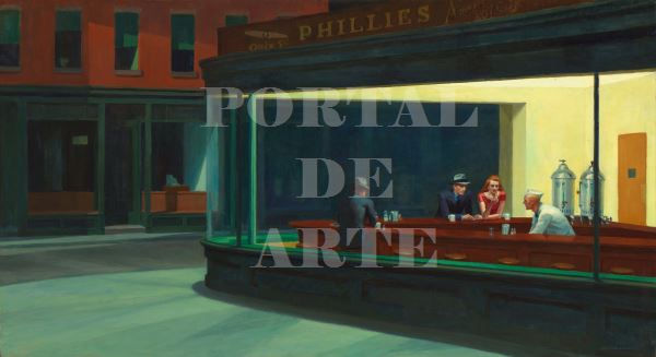 Miniatura: Edward Hopper,Notívagos,Nighthawks,quadro,poster,replica,gravura,canvas,reprodução,tela,foto,pintura,comprar,cópia,fine art