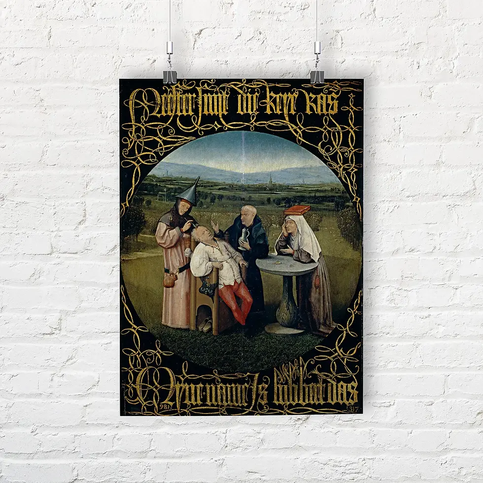 Miniatura: Hieronymus Bosch,Extração da Pedra da Loucura,quadro,reprodução,poster,canvas,gravura,replica,fototela,tela,pintura,comprar