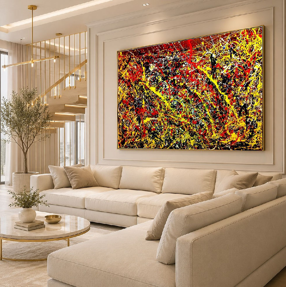 Jackson Pollock,Vermelho e Amarelo,quadro,releitura,reprodução,poster,canvas,gravura,replica,tela,pintura,comprar