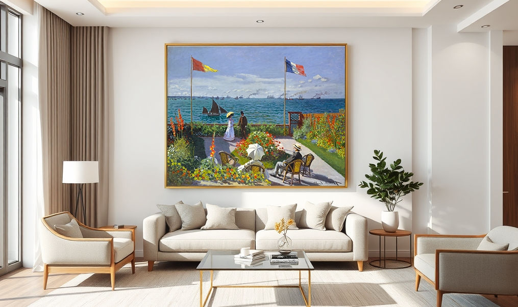 monet,Jardim em Sainte-Adresse,garden at sainte adresse,quadro,poster,replica,canvas,reprodução,gravura,tela,comprar,copia,pi