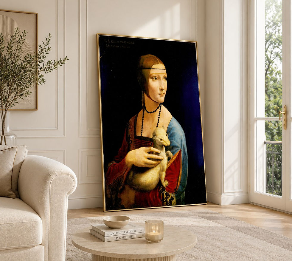 Miniatura: Leonardo Da Vinci,Dama com Arminho,Lady with an Ermine,quadro,poster,gravura,replica,canvas,fine art,pintura,tela,comprar