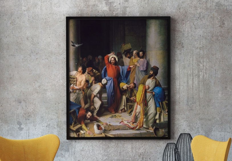 Miniatura: Carl Heinrich Bloch,religioso,Jesus Limpando o Templo,quadro,poster,canvas,reprodução,gravura,replica,tela,comprar,copia