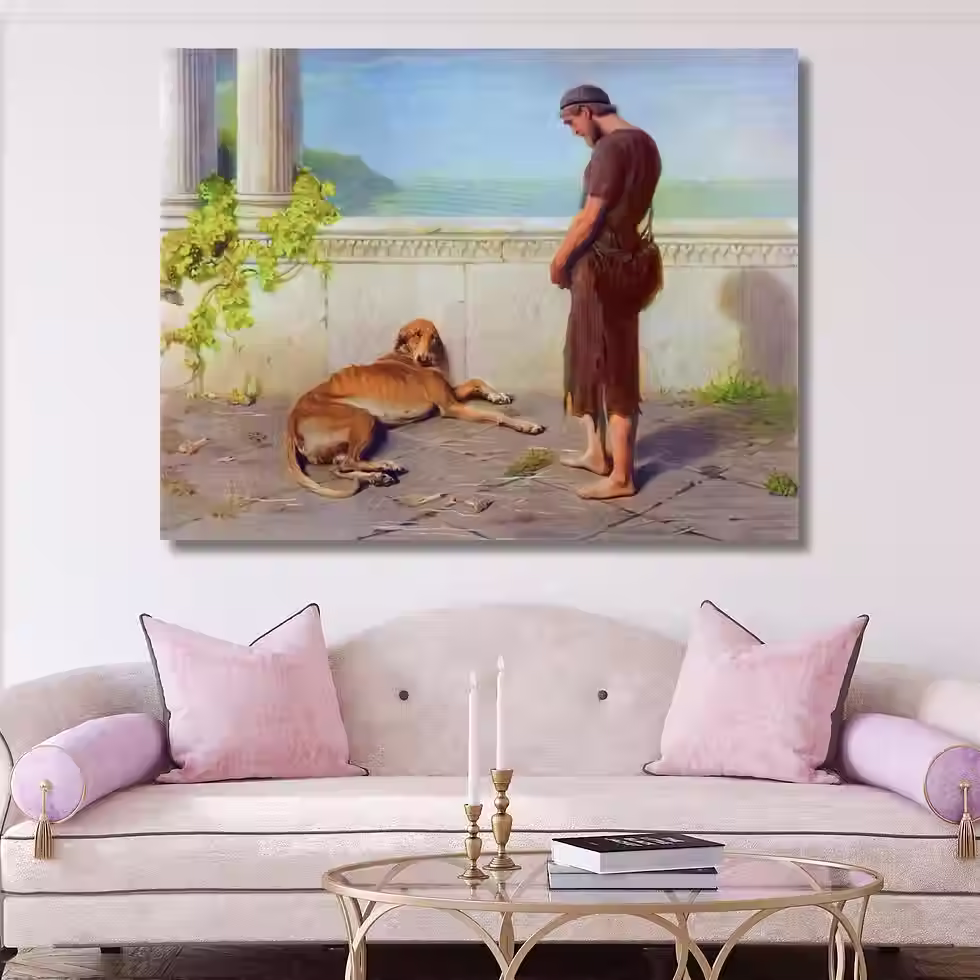 Miniatura: Briton Rivière,Ulisses e Argos,Ulysses,Argus,quadro,poster,replica,canvas,reprodução,gravura,tela,comprar,copia