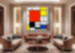 Mondrian,Composição com Grande Plano Vermelho,Amarelo,Preto,quadro,poster,gravura,canvas,replica,reprodução,comprar,cópia,gic