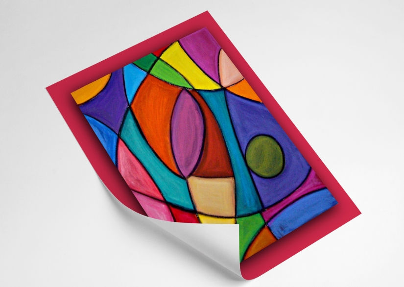 Miniatura: abstrato,vermelho,azul,amarelo,verde,rosa,quadro, poster, replica, canvas, gravura, reprodução, tela, releitura,pintura