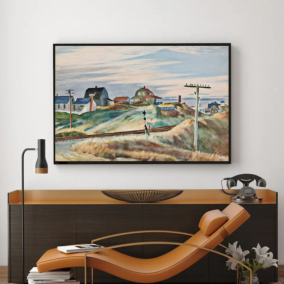 Miniatura: Edward Hopper,Casas de campo,Cottages at,North Truro,quadro,poster,gravura,reprodução,réplica,canvas,comprar,tela,pintura