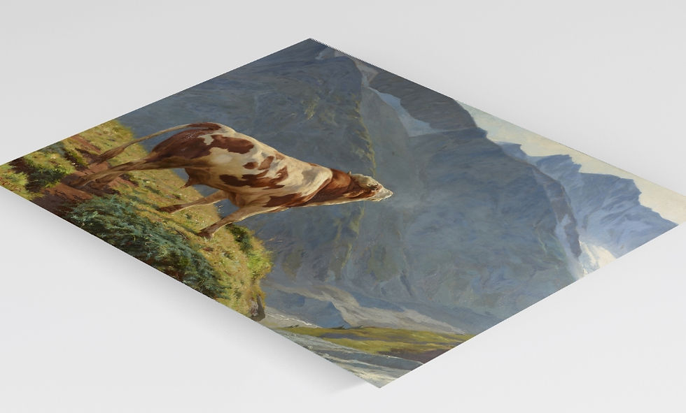 Miniatura: Eugène Burnand,Touro nos Alpes,quadro,poster,replica,canvas,gravura,reprodução,tela,comprar,copia,obra,arte