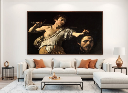 Caravaggio | Davi com a Cabeça de Golias | Quadro Réplica | Canvas ...