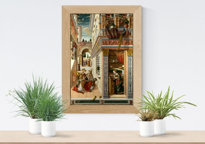 Carlo Crivelli,A Anunciação, com Santo Emídio,quadro,reprodução,poster,canvas,gravura,replica,fototela,tela,pintura,comprar