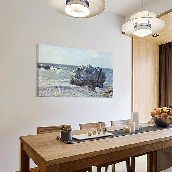 Miniatura: alfred sisley, Bay, of, longland, with, rock, baia, de, longland, com, rocha, pedra, quadro, poster, replica, canvas, gravura