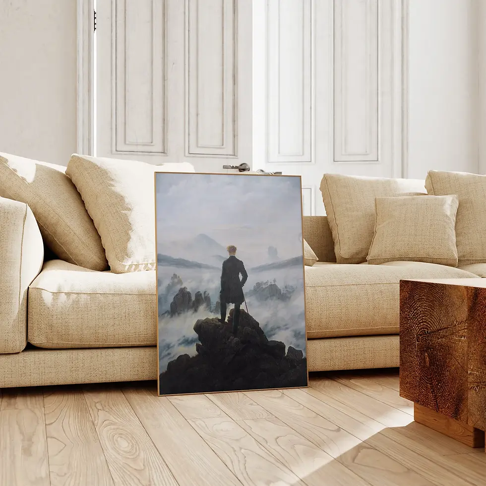 Miniatura: Caspar David Friedrich,Andarilho Acima do Mar de Neblina,quadro,poster,replica,gravura,canvas,reprodução