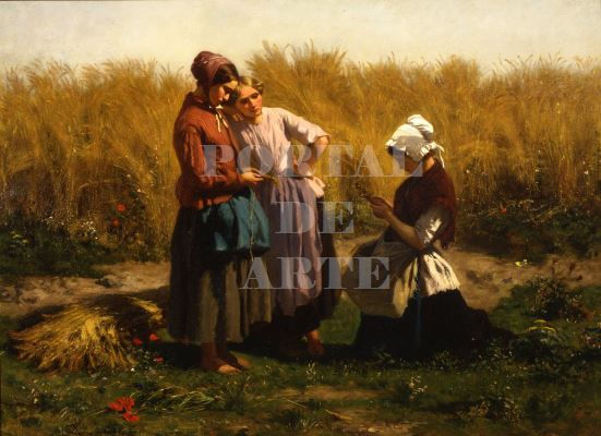 Miniatura: Jules Breton,Fichas de Amor,camponesas,paisagem,quadro,poster,replica,canvas,reprodução,gravura,tela,comprar,giclée,obra,arte