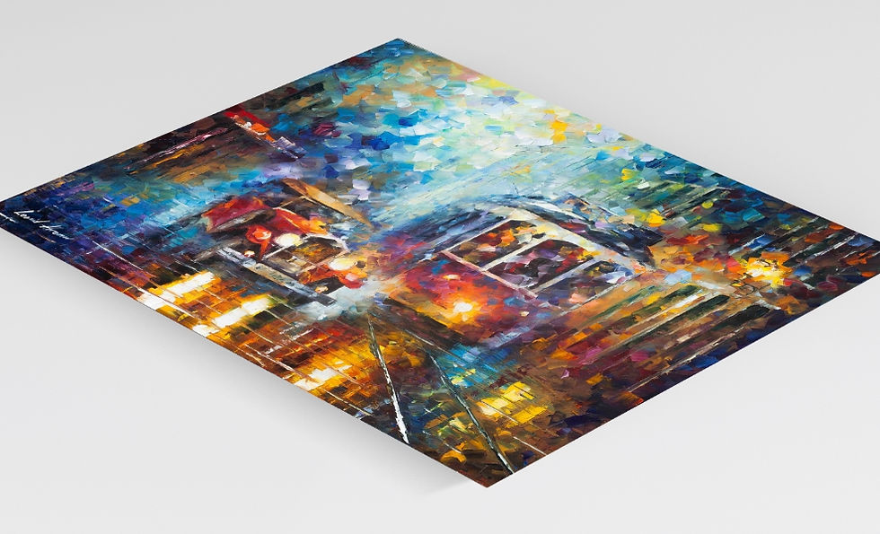 Miniatura: leonid Afremov,Bonde Antigo,quadro,colorido,poster,replica,canvas,gravura,reprodução,pintura,comprar,copia,fine art,giclée