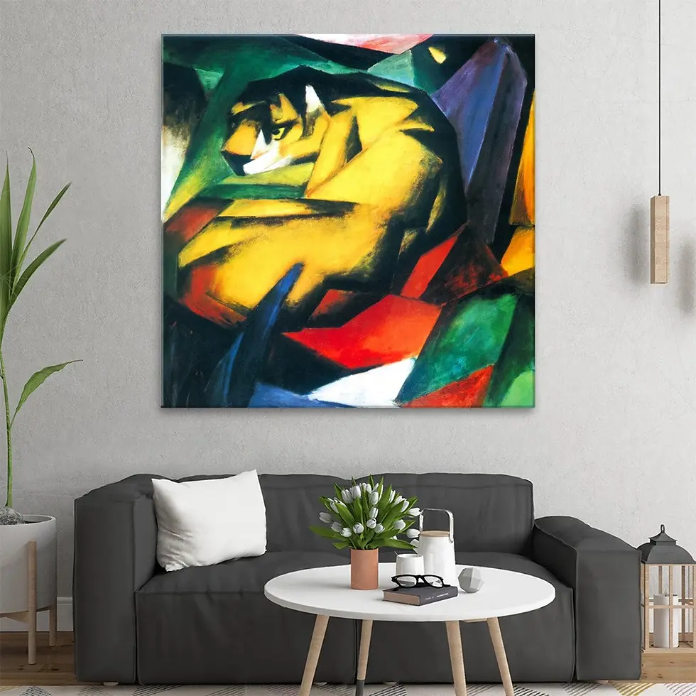 Miniatura: Franz Marc,O Tigre,the tiger,quadro,canvas,poster,replica,gravura,reprodução,canvas,fototela,cópia,tela,pintura,comprar,giclé