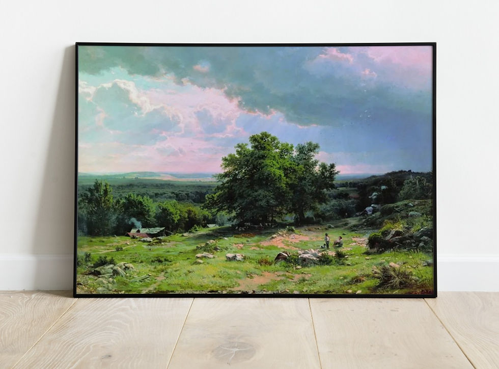 Miniatura: Ivan Shishkin,Vista nos Arredores de Düsseldorf,paisage,quadro,poster,gravura,reprodução,canvas,comprar,cópia,fine art,giclée