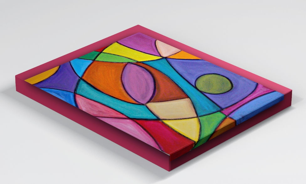 Miniatura: abstrato,vermelho,azul,amarelo,verde,rosa,quadro, poster, replica, canvas, gravura, reprodução, tela, releitura,pintura