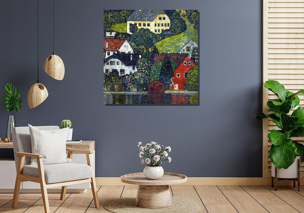 Miniatura: gustav klimt,Casas em Unterach no Attersee,quadro,poster,gravura,replica,canvas,reprodução,gravura,comprar,copia,pintura,obra