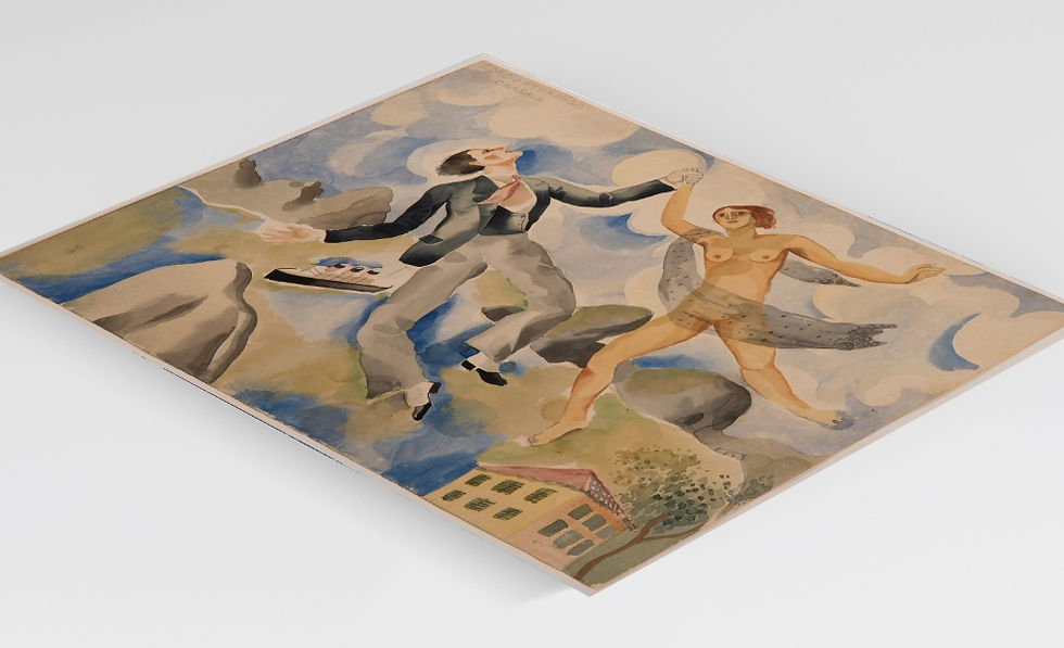 Miniatura: Ismael Nery,Inspirado em Marc Chagall,masp,quadro,reprodução,poster,canvas,gravura,replica,foto,tela,pintura,omprar,fine art