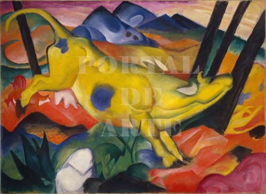 Miniatura: Franz Marc,Vaca Amarela,Yellow Cow,poster,gravura,reprodução,canvas,replica,releitura,tela,pintura,comprar,fine art,giclée