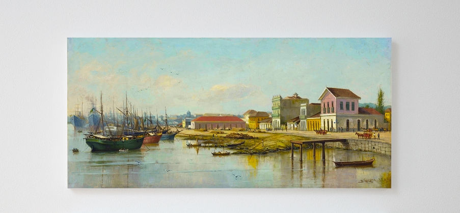Miniatura: Benedito Calixto,Porto do Bispo,Santos,poster,replica,canvas,gravura,reprodução,tela,releitura,cópia,pintura,comprar,fine art